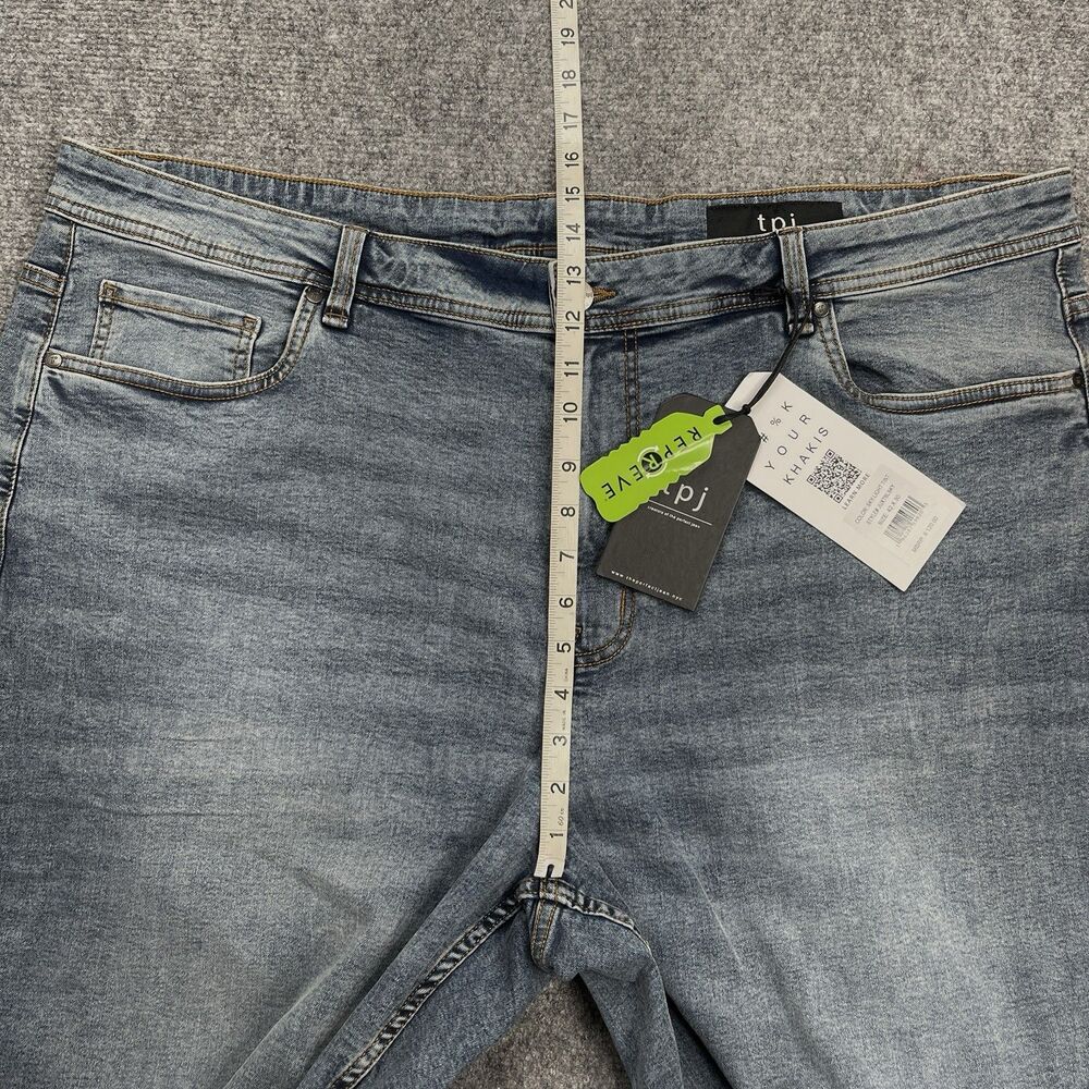 TPJ The Perfect Jeans Mens 42x30 Thick Sky Light Blue Straight Leg Stretch NWT - Picture 12 of 15